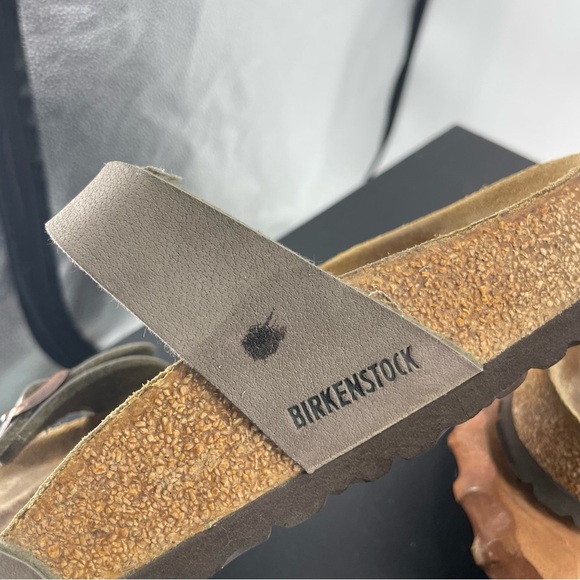 Birkenstock Mayari taupe birko-flor toe loop strappy slide sandals sz 38 US 7 - Picture 4 of 7